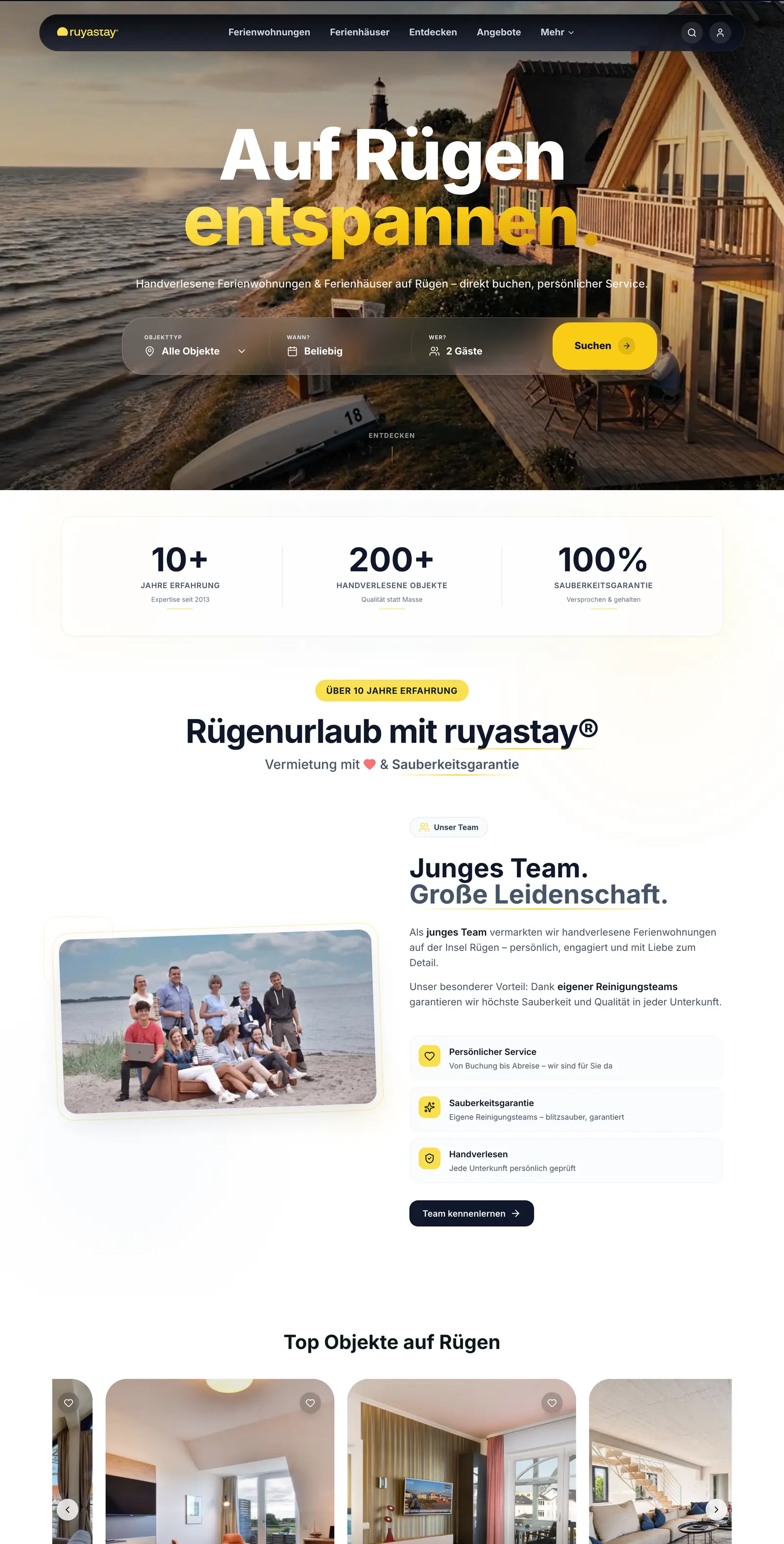 Startseite von Ruyastay in voller Länge